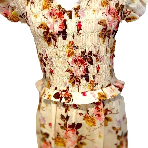 Nwot Sea New York Esme midi floral dress smocked tiered skirt cap sleeves size 6 - Picture 11 of 16